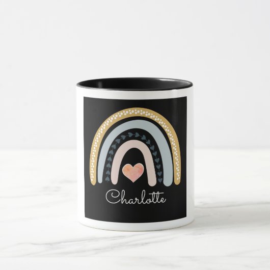 Personalisiert Boho Watercolor Rainbow Tasse (Zentrum)
