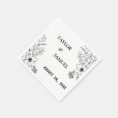 Personalisiert Boho Wedding Cocktail Paper Serviette (Ecke)