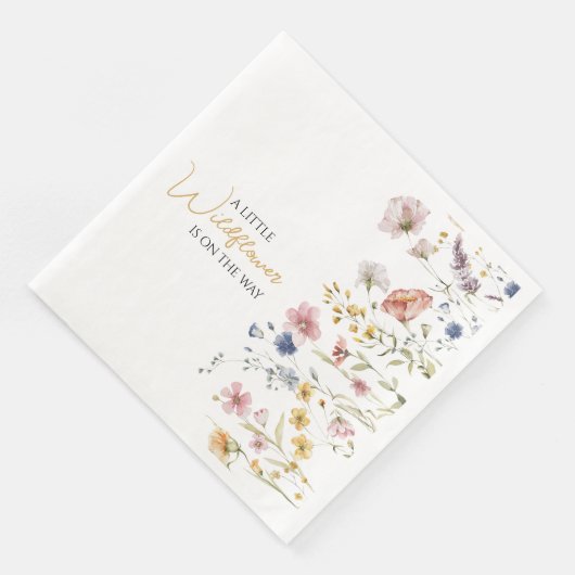 Personalisiert Boho Wildblume Babydusche Serviette (Ecke)
