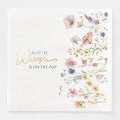 Personalisiert Boho Wildblume Babydusche Serviette (Vorderseite)