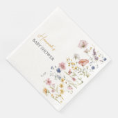 Personalisiert Boho Wildblume Babydusche Serviette (Ecke)