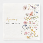 Personalisiert Boho Wildblume Babydusche Serviette (Vorderseite)