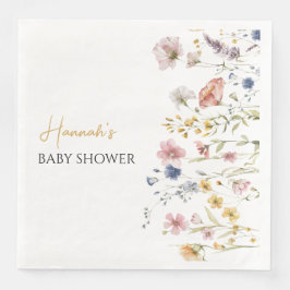 Personalisiert Boho Wildblume Babydusche Serviette