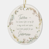 Personalisiert Boho Wildblume Friendly Weihnachten Keramik Ornament (Links)