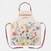 Personalisiert Boho Wildblume Garden Schürze (Vorderseite)