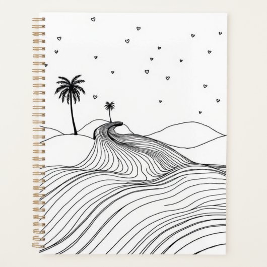Personalisiert Boho Wüste Print Planer (Vorderseite)