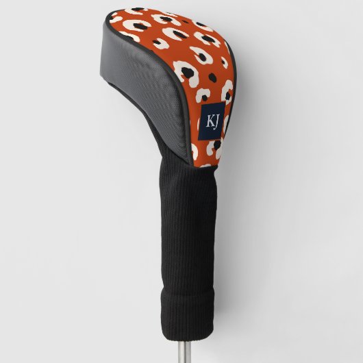 Personalisiert Bold Leopard Mit Monogramm Golf Headcover (angewinkelt)