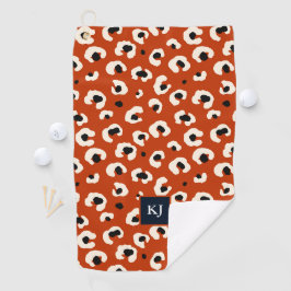 Personalisiert Bold Leopard Mit Monogramm Golfhandtuch