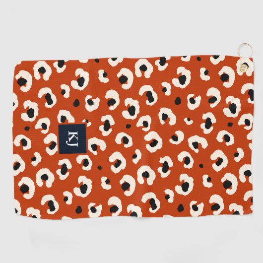 Personalisiert Bold Leopard Mit Monogramm Golfhandtuch (Horizontal)