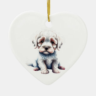 Personalisiert Bolognese Puppy Keramik Ornament