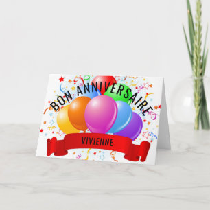 Personalisiert Bon Anniversaire Französischer Gebu Karte