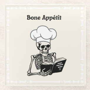 Personalisiert Bone Appétit Skeleton Koch Glasuntersetzer