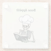 Personalisiert Bone Appétit Skeleton Koch Glasuntersetzer (Rückseite)