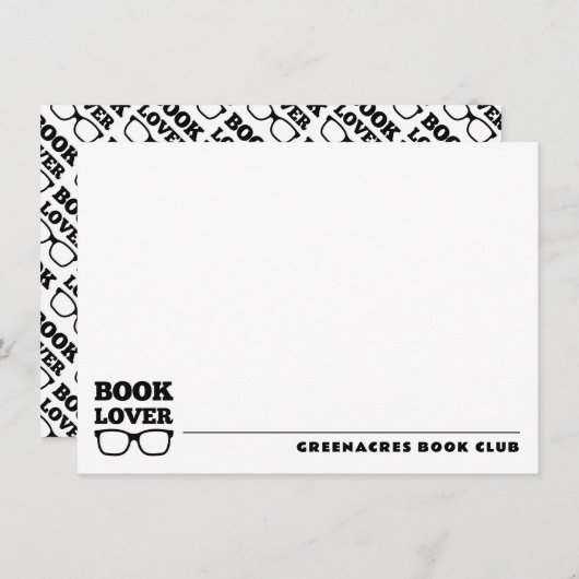 Personalisiert Book Club Pauschalkarte Mitteilungskarte (Vorne/Hinten)