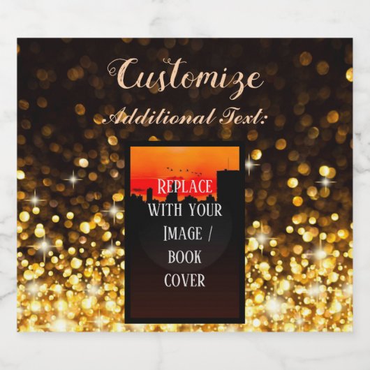 Personalisiert Book Launch Gold Schaumweinetikett (Einzelnes Label)