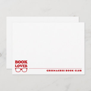 Personalisiert Book Lover's Book Club Flat Mitteilungskarte