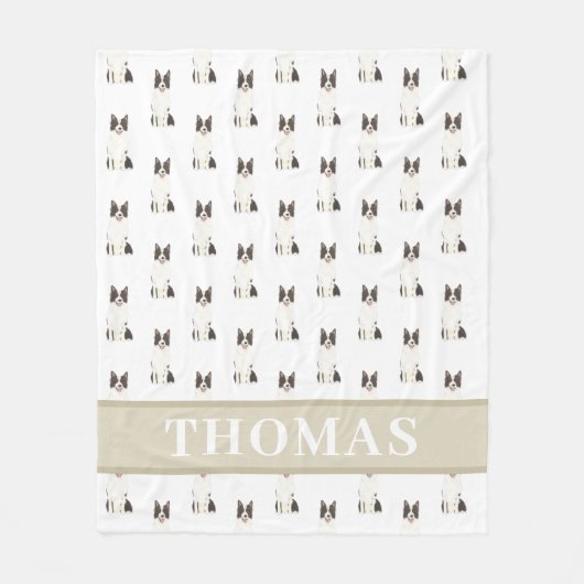 Personalisiert Border Collie Fleecedecke (Vorderseite)