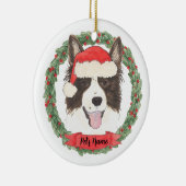 Personalisiert Border Collie Weihnachten Keramik Ornament (Rechts)