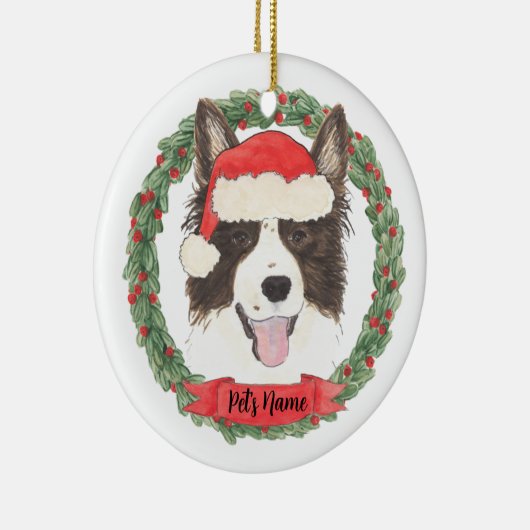 Personalisiert Border Collie Weihnachten Keramik Ornament (Rechts)