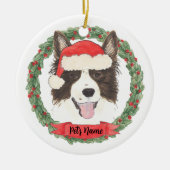 Personalisiert Border Collie Weihnachten Keramik Ornament (Vorne)