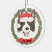 Personalisiert Border Collie Weihnachten Keramik Ornament (Links)