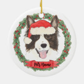 Personalisiert Border Collie Weihnachten Keramik Ornament (Hinten)