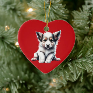 Personalisiert Border Collie Welppy Keramik Ornament