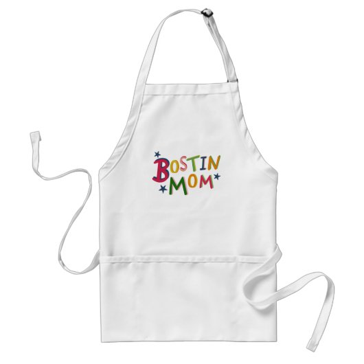 Personalisiert Bostin Mama Schwarzes Land Schürze (Vorne)