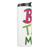 Personalisiert Bostin Mama Schwarzes Land Thermosbecher (Nach links gedreht)