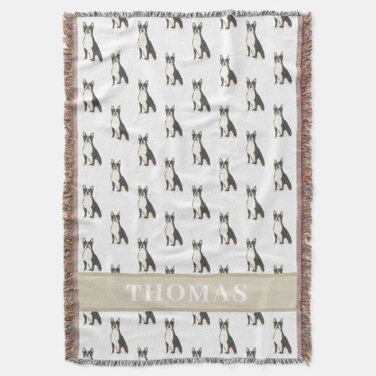 Personalisiert Boston Terrier Decke (Vorderseite Vertikal)