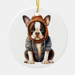 Personalisiert Boston Terrier Dog Art Keramik Ornament