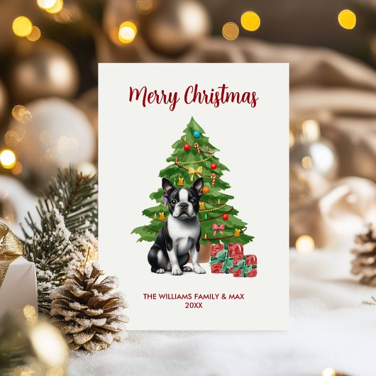 Personalisiert Boston Terrier Dog Weihnachten
