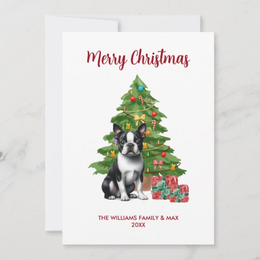 Personalisiert Boston Terrier Dog Weihnachten (Vorderseite)