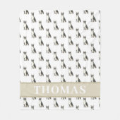 Personalisiert Boston Terrier Fleecedecke (Vorderseite)