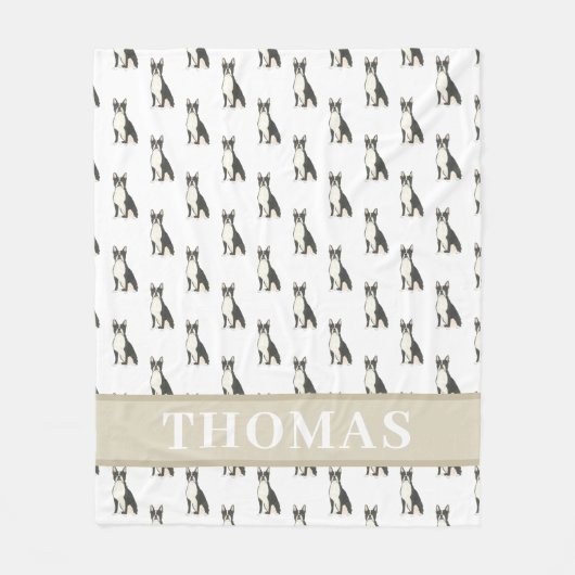 Personalisiert Boston Terrier Fleecedecke (Vorderseite)
