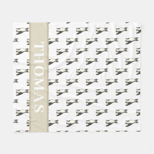 Personalisiert Boston Terrier Fleecedecke (Vorderseite (Horizontal))