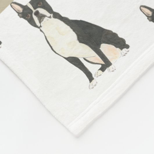 Personalisiert Boston Terrier Fleecedecke (Ecke)