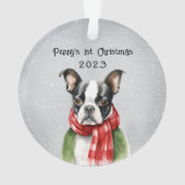 Personalisiert Boston Terrier Ornament (Rückseite)
