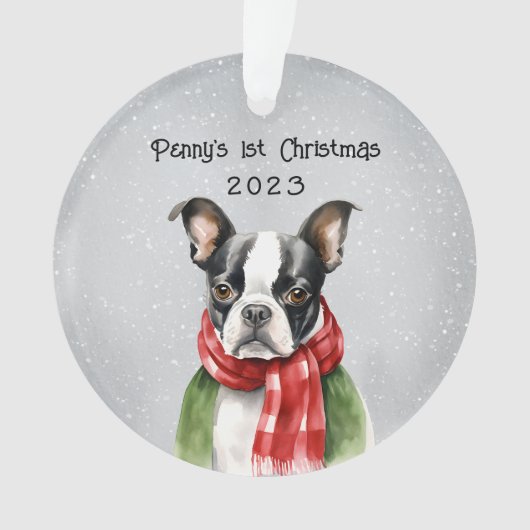 Personalisiert Boston Terrier Ornament (Vorderseite)