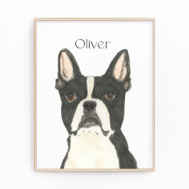 Personalisiert Boston Terrier Portrait Fotodruck