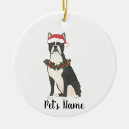 Personalisiert Boston Terrier Weihnachten Keramik Ornament