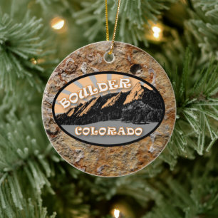 Personalisiert Boulder Colorado Flatirons Weihnach Keramik Ornament