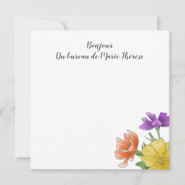 Personalisiert Bounjour Bright Wasserfarben Mitteilungskarte