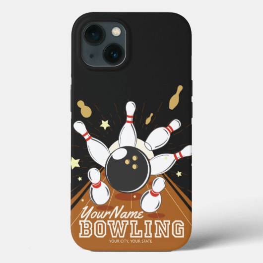 Personalisiert Bowler Strike Bowling Lanes Ball Bu Case-Mate iPhone Hülle (Rückseite)