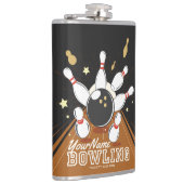 Personalisiert Bowler Strike Bowling Lanes Ball Bu Flachmann (Rechts)