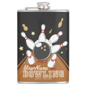 Personalisiert Bowler Strike Bowling Lanes Ball Bu Flachmann (Vorderseite)