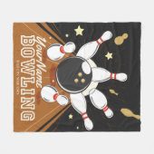 Personalisiert Bowler Strike Bowling Lanes Ball Bu Fleecedecke (Vorderseite (Horizontal))