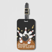 Personalisiert Bowler Strike Bowling Lanes Ball Bu Gepäckanhänger (Vorderseite Vertikal)