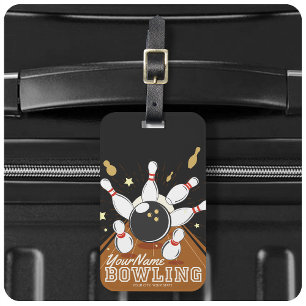 Personalisiert Bowler Strike Bowling Lanes Ball Bu Gepäckanhänger