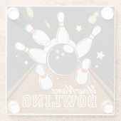 Personalisiert Bowler Strike Bowling Lanes Ball Bu Glasuntersetzer (Rückseite)